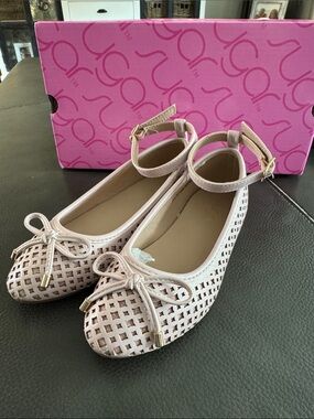 Sugar Girls Pink Ballet Flats with Ankle Strap
